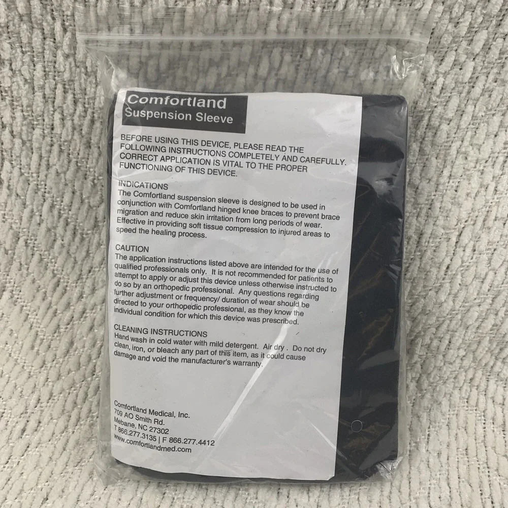 NEW Comfortland CK-007 Knee Brace Suspension Sleeve L2397‎ Black Comfort Land